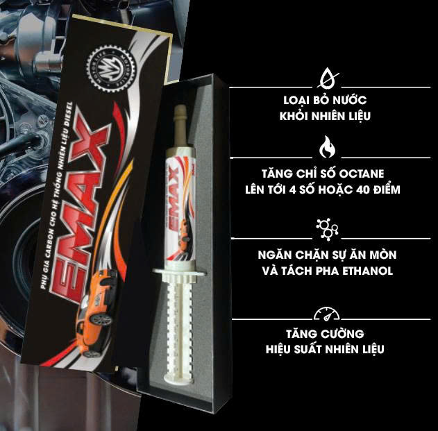 Phụ gia khử carbon EMAX dành cho xe diesel
