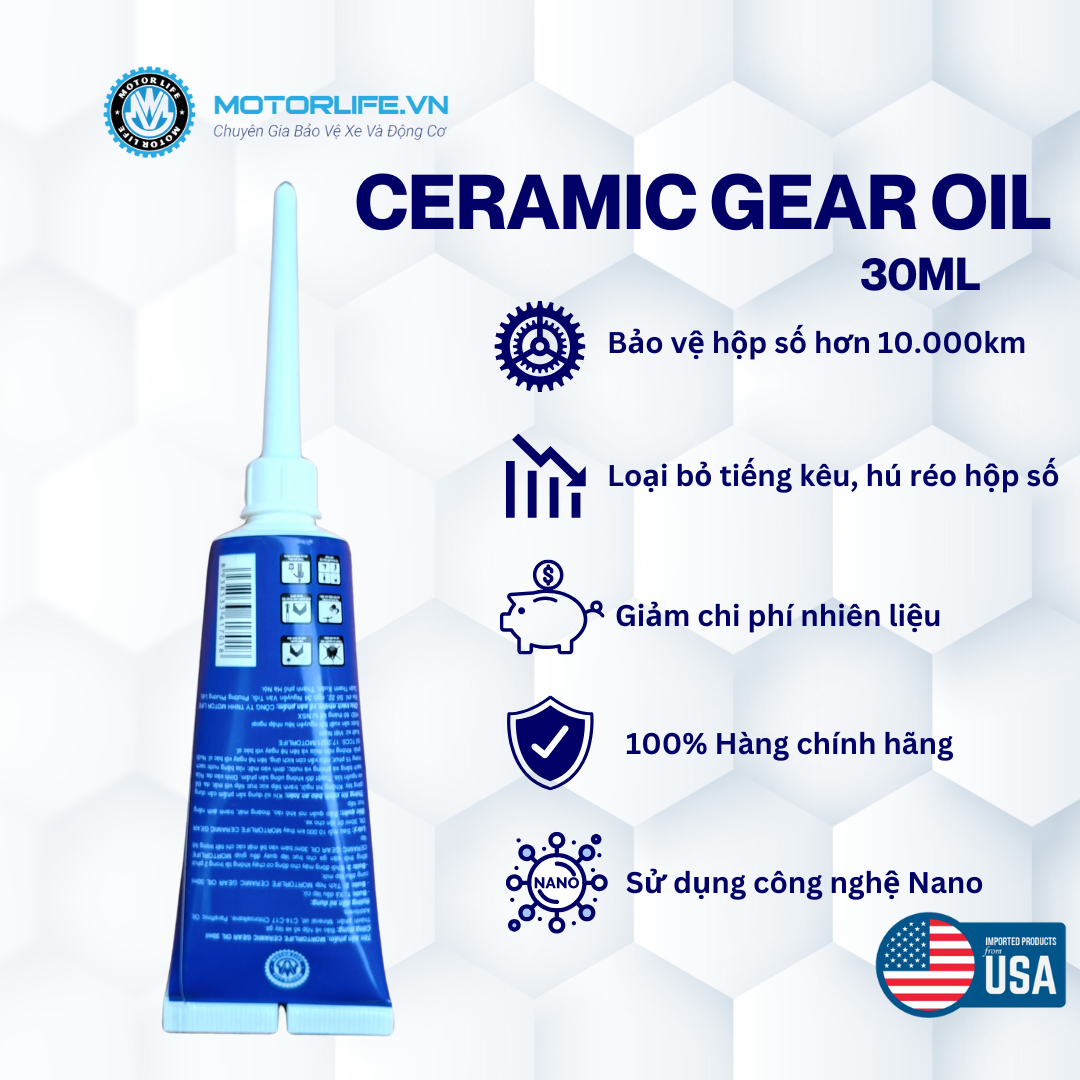 Ceramic Gear Oil 30ml chống mài mòn hộp số xe tay ga